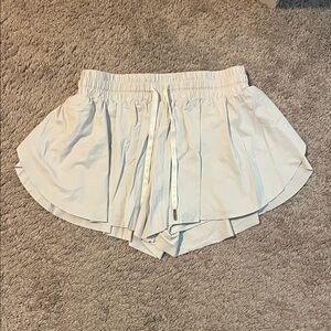 Kids White Elastic Waist Shorts